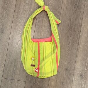 Hollister Kids Lime and Coral Striped Bag